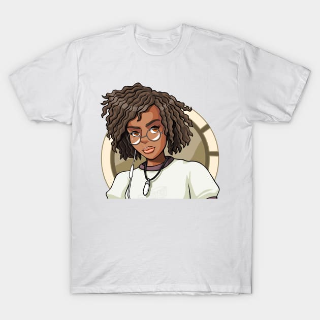 Black Girl Anime Nerd T-Shirt by NaturallyBlack